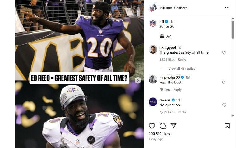 Screenshot of NFL's Instagram post | Source: IG/nfl